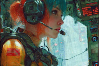 detailed art of sci fi cyberpunk psychedelic artwork