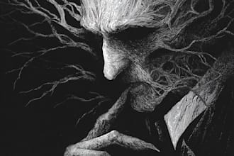 draw dark art horror illustration