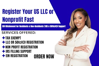 register US llc or non profit and obtain ein for residents and non residents