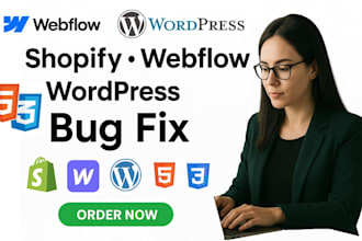 fix shopify liquid code webflow bugs html CSS bug issues wordpress errors repair