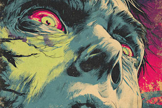 design a vintage comic, horror and sci fi art