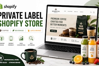 create private label coffee store beverage website juice label shopify website