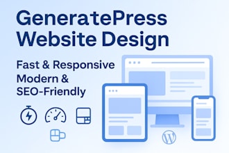 design responsive generatepress modern website with generateblocks pro