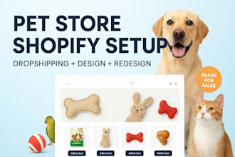 build pet care shopify dropshipping store veterinary website design redesign