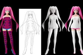 convert 2d to 3d cartoon character model game animation 2d art for 3d printing