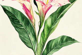 design vintage botanical, mystic, illustration logo