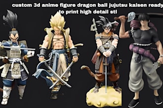 custom 3d anime figure dragon ball jujutsu kaisen ready to print high detail stl