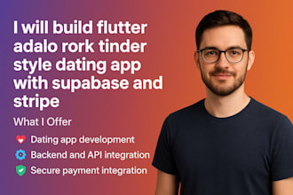 build your flutter adalo rork tinder style, dating app with supabase and stripe