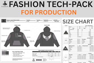 design clothing tech pack fashion tech pack for production