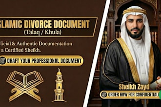 draft an authentic islamic divorce or khula document