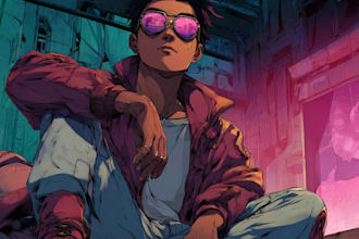 draw cyberpunk, lofi or streetwear anime illustrations