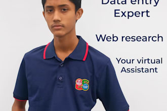 do data entry,web research, spreadsheets,CRM,email,scrapping