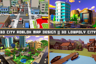 build lowpoly roblox map, lowpoly game environment, 3d lowpoly scene tyccoon map