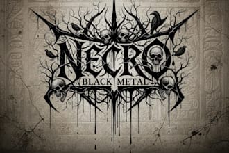 create a raw necro black metal logo