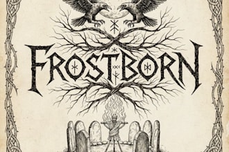 hand draw a pagan black metal logo with ancient forest aesthetics
