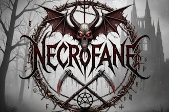 design a horror inspired metal logo with dark and atmospheric style