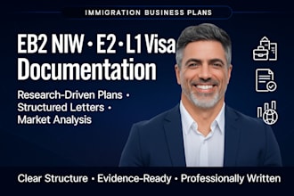 create eb2 niw, e2 and l1 visa business plans and petition letters
