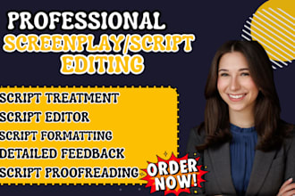 write feature film script and compelling synopsis for movie script editing