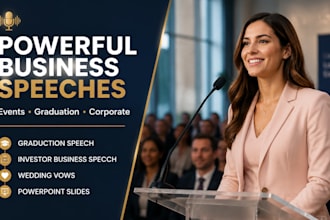 write motivational business event keynote investor ceremonies speech powerpoint