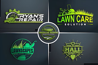 design modern agriculture, landscape and lawn care logo