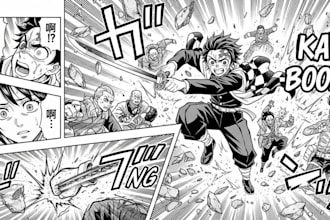 draw manga comic book, webtoon anime illustration, superhero comic, manga page