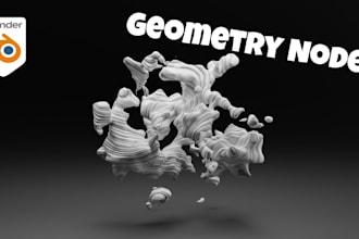 create procedural geometry nodes, shader visuals and generative 3d effects