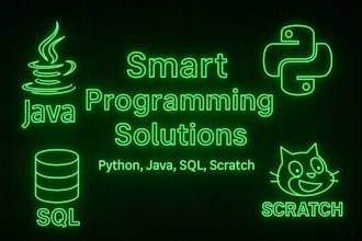 do python, java, sql programming, scratch, debugging