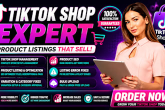 create tiktok shop product listings, fix rejected listings and manage shop