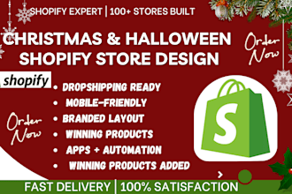 design christmas shopify store halloween shopify website design and promotion