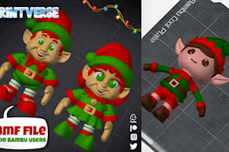edit, paint, slice stl into 3mf for bambu lab multcolor 3d print in 24hrs