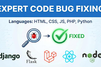 fix bugs in HTML, CSS, PHP, laravel, python, django and flask
