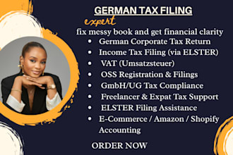 do german corporate tax return, bookkeeping, vat, income tax, filings via elster