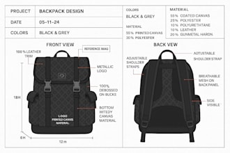 design bag tech pack handbag purse with tote bag design