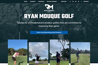 design wix golf coaching website golf academy membership website booking website