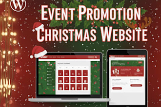 setup wordpress event promotion websites, christmas website, holiday marketing