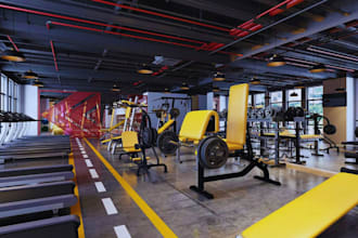 do 3d gym interior design 3d rendering 3d modelling and cgi