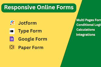 create online form using jotform, typeform,online forms