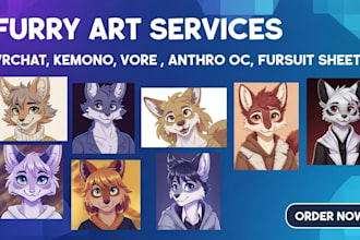 draw furry art vrchat furry nsfw kemono vore anthro oc characters fursuit sheet