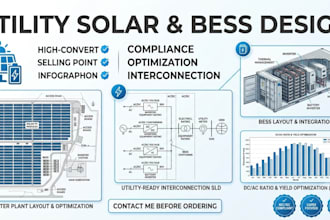 do utility solar design, bess layout, and interconnection sld