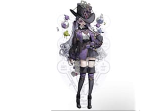 draw a character design in anime style