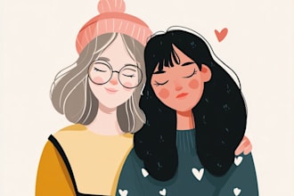 do an unique character friendship portrait