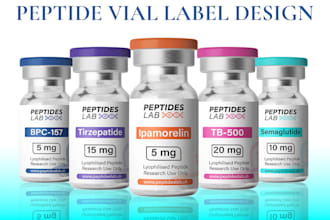 design vial labels, peptide, srams and product label design