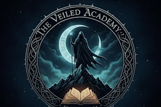 create a mysterious atmospheric logo with dark, ethereal aesthetics