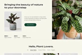develop plants store website design