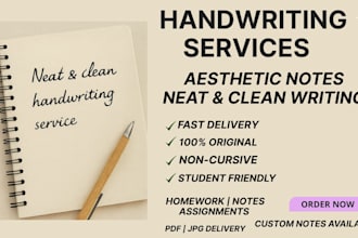 provide neat, aesthetic handwritten notes and assignments