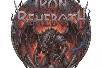 create an old school heavy metal logo with classic rock and metal aesthetics
