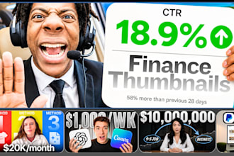 design professional finance and cashcow youtube thumbnails