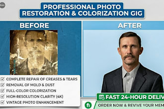 restore, colorize, and fix blur in old photos in 24h