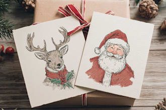 illustrate christmas card design holiday card, greeting card christmas gift park