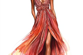 sketch a fashion illustration